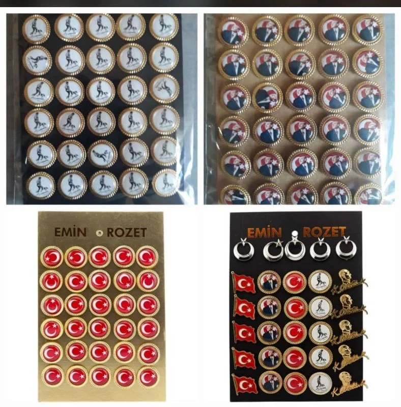 YAKA TİPİ ROZETLER / 30LU PAKET